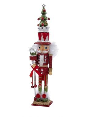 NWT Kurt Adler Hollywood Nutcracker 15” Tree Hat Red Green Christmas Decor New